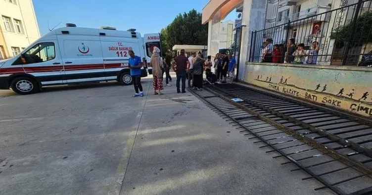 Okul kapısı küçük çocuğun üzerine düştü