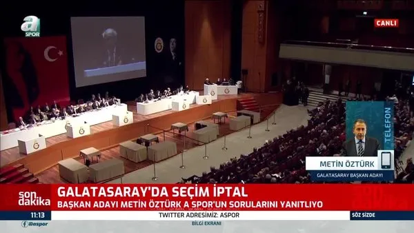 Galatasaray'da seçim iptal! Başkan adayı Metin Öztürk A Spor'a konuştu 