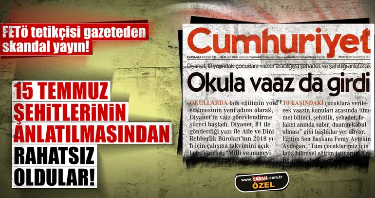 FETÖ tetikçisi gazeteden skandal yayın!