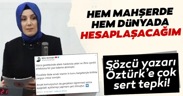 Sözcü’nün iftiralarına böyle cevap verdi