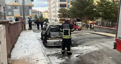 Çorum’da kadın tartıştığı eşinin otomobilini yaktı #corum