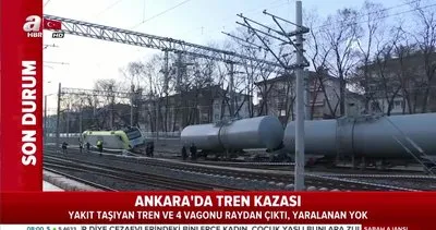 Ankara’da yük treninin vagonları raydan çıktı!