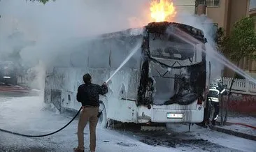 Aydın’da otobüs yangını, şoförün soğukkanlı davranması faciayı önledi