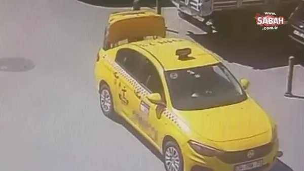 Benzin istasyonundan aküleri çaldı, taksiyle kaçtı | Video