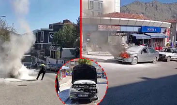 Aracını park edip KPSS’ye girdi! Kaputtan alevler yükseldi: Polisin müdahalesi faciayı önledi