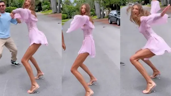 Şevval Şahin'in süper minisiyle sokakta çılgınca dans ettiği görüntüler sosyal medyada olay oldu!