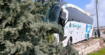 Nusaybin’de yolcu otobüsü evin bahçesine girdi