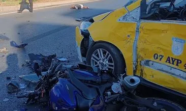 Alanya'da taksiyle motosiklet çarpıştı: 1 ölü #antalya