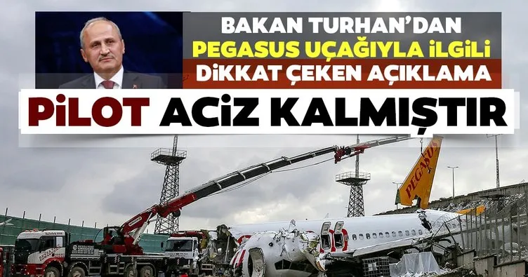Son dakika: Ulaştırma Bakanı Cahit Turan’dan pistten çıkan Pegasus uçağı ile ilgili flaş açıklama!