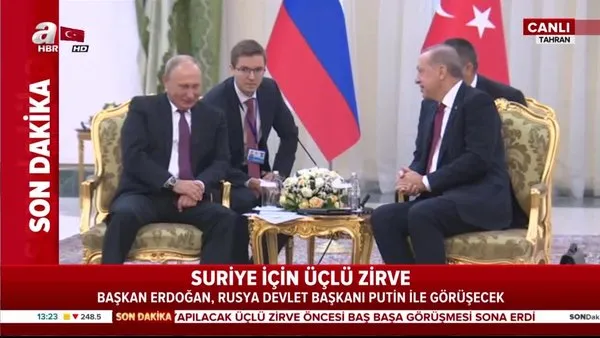 Erdoğan-Ruhani görüşmesi sona erdi, Putin görüşmesi başladı