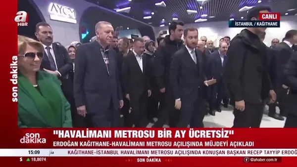 Başkan Erdoğan, Kağıthane-İstanbul Havalimanı metrosunda | Video