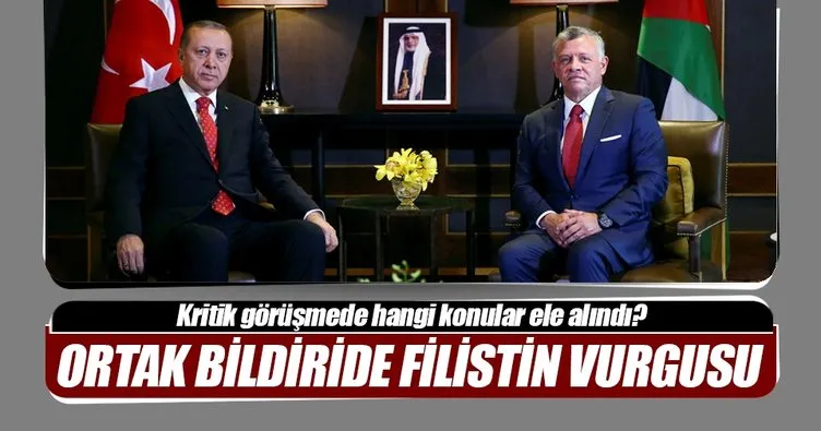 Türkiye ve Ürdün’den ortak bildiri