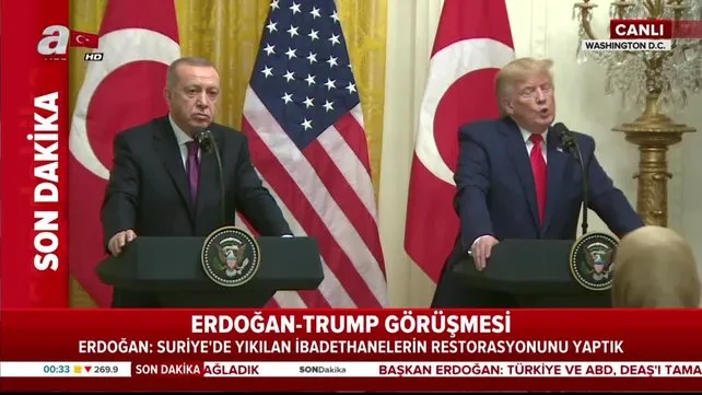 Cumhurbaşkanı Erdoğan ve ABD Başkanı Trump'tan Beyaz Saray'da tarihi önemde basın toplantısı!