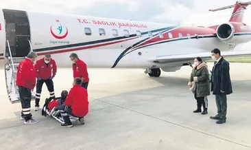 Ambulans uçak şifa için geldi