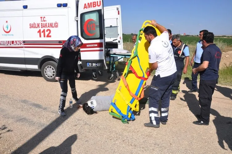 Römorktaki otların üzerinde seyahat eden anne ve iki çocuğu düşerek yaralandı