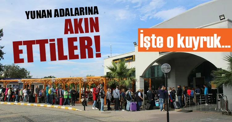 Hudut kapılarında Yunan adaları kuyruğu