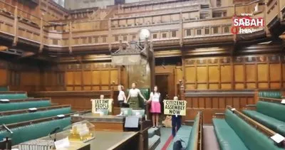 İngiltere’deki çevre aktivistlerinden parlamentoda protesto | Video