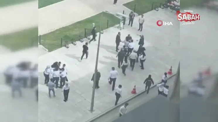 Hastane bahçesi bir anda ringe döndü | Video