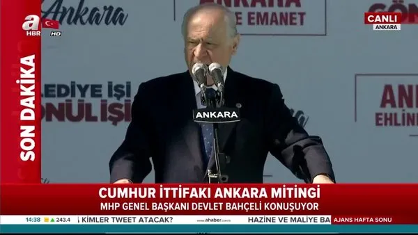 MHP lideri Bahçeli Cumhur İttifakı Ankara ortak mitinginde konuştu
