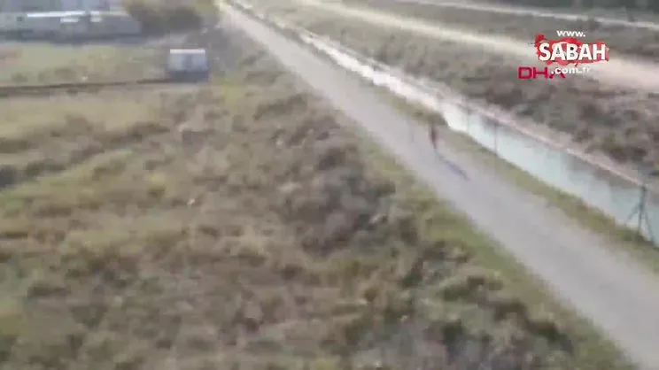 Çocuğun drone'dan kaçma anı kamerada | Video