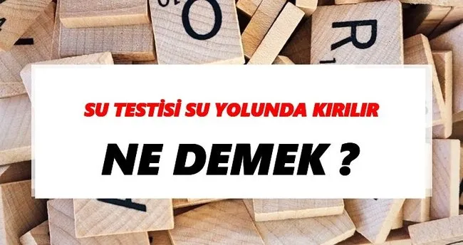 Su testisi su yolunda kırılır Ne Demek? TDK’ya Göre Su testisi su yolunda kırılır Sözlük Anlamı Nedir?