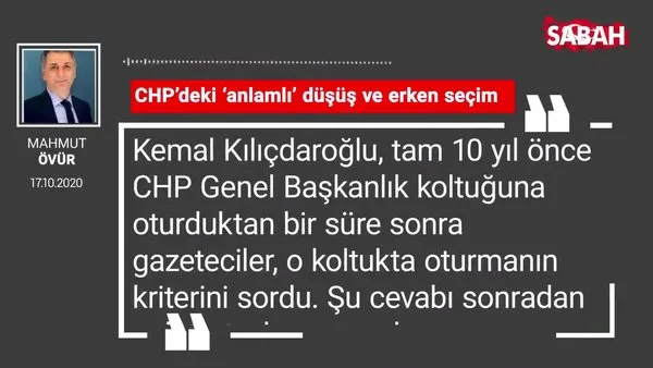 Mahmut Övür 'CHP’deki ‘anlamlı’ düşüş ve erken seçim'