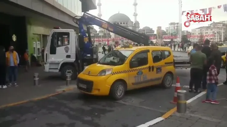 Son dakika! İstanbul Taksim'de paniğe sebep olan ilginç kaza | Video