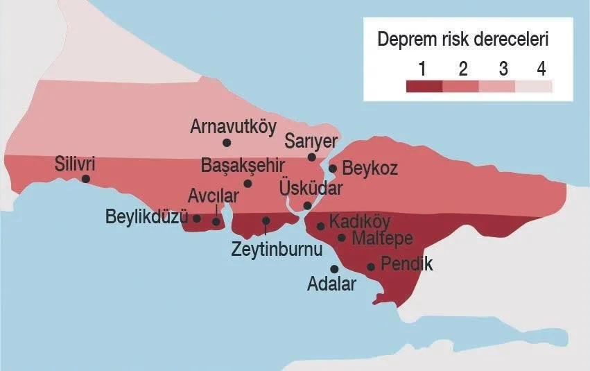 SON DAKİKA | İstanbul'un deprem risk haritası! İşte birinci, ikinci ve üçüncü derece riskli ilçeler