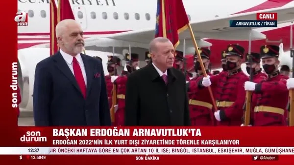 SON DAKİKA: Başkan Erdoğan Arnavutluk'ta resmi törenle karşılandı | Video