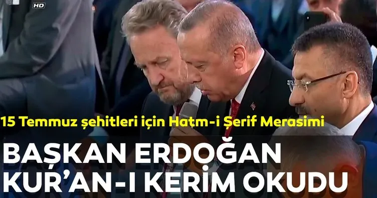 Başkan Erdoğan 15 Temmuz programı kapsamında şehitler için Kur’an-ı Kerim okudu
