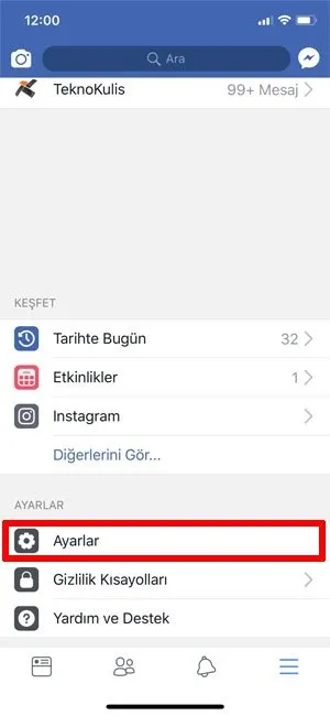 facebook un otomatik video oynatma