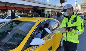 Taksim’de taksi denetimi