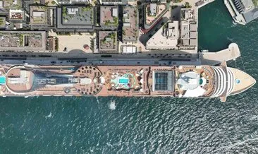 333 metre uzunluğundaki dev kruvaziyer gemi İstanbul’a demir attı #istanbul