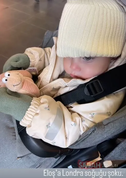 Aslı Enver minik kızı Elay’ı da aldı Londra’nın altını üstüne getirdi! İşte Elay’ın soğukta sevimli o pozu!