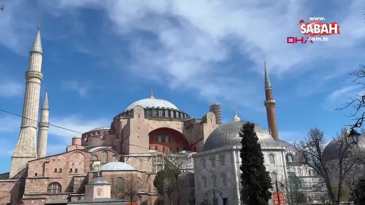 Ayasofya Cami restorasyonunda II.Bayezid Minaresi'nde söküm işlemi başladı | Video