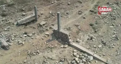 Sular çekildi, tarihi Şamlar Mahallesi’ndeki asırlık mezar ortaya çıktı | Video