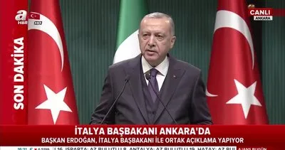 Cumhurbaşkanı Erdoğan ve İtalya Başbakanı Conte’den ortak basın toplantısı