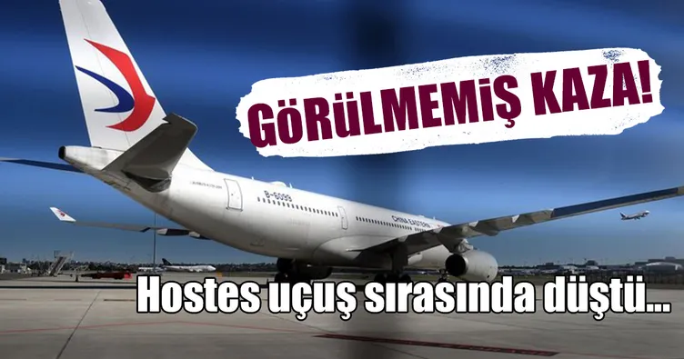 Hostes kalkış sırasında uçaktan düştü!