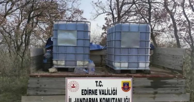 Edirne’de ormanda şaşırtan görüntü: 2 bin 200 litre sahte içki ele geçirildi