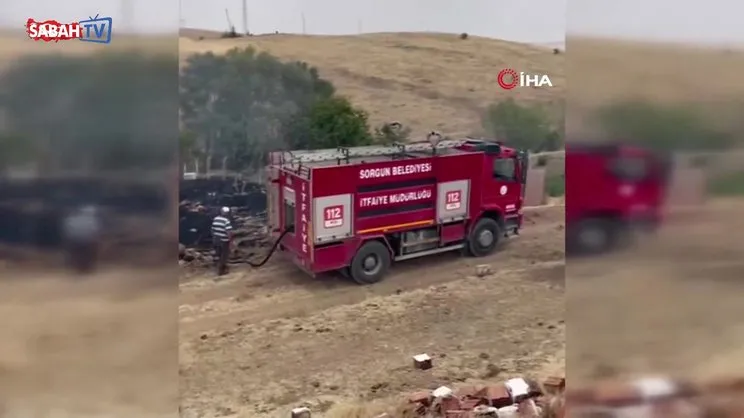 Bahçesindeki otları yakmak istedi, alevler yayılınca imdadına komşuları ve itfaiye yetişti | Video