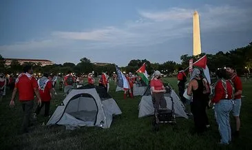 ABD’deki Gazze gösterileri devam ediyor! Beyaz Saray’ın karşısında kamp kurdular