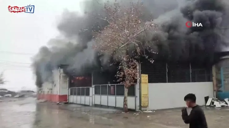 Malatya’daki iş yeri yangının yeni görüntüleri ortaya çıktı | Video