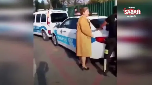 Trafik polisleri ceza keserken çığlık atan kadın sürücü!