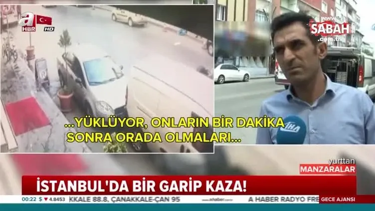 İstanbul'da garip kaza kamerada