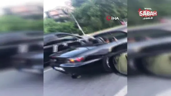 İstanbul TEM Otoyolu’nda lüks otomobilli düğün konvoyunda 'drift' terörü kamerada