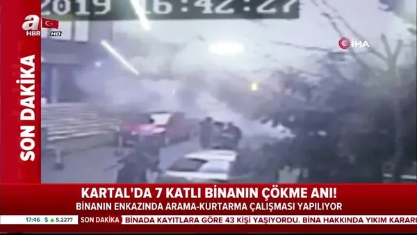 İstanbul Kartal'daki 8 katlı binanın çökme anı görüntüleri ortaya çıktı!