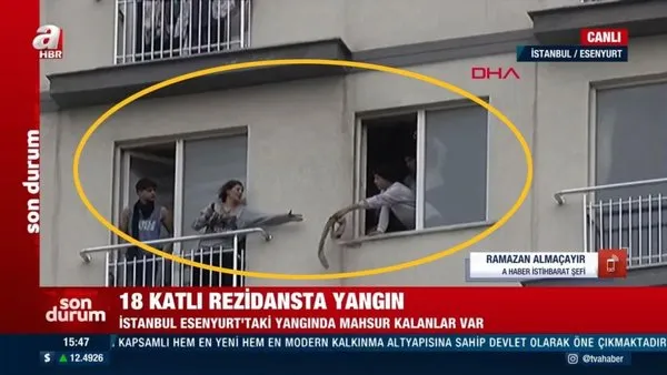 SON DAKİKA: İstanbul Esenyurt'ta korku dolu anlar! 18 katlı binadaki ölüm kalım mücadelesi kamerada... | Video