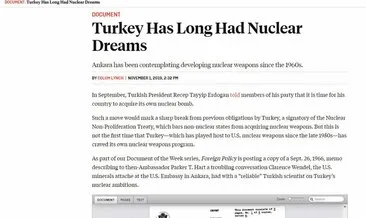 ABD’li dergiden bir yalan haber daha!  Foreign Policy Dergisi’nden Türkiye ile ilgili nükleer silah yalanı!