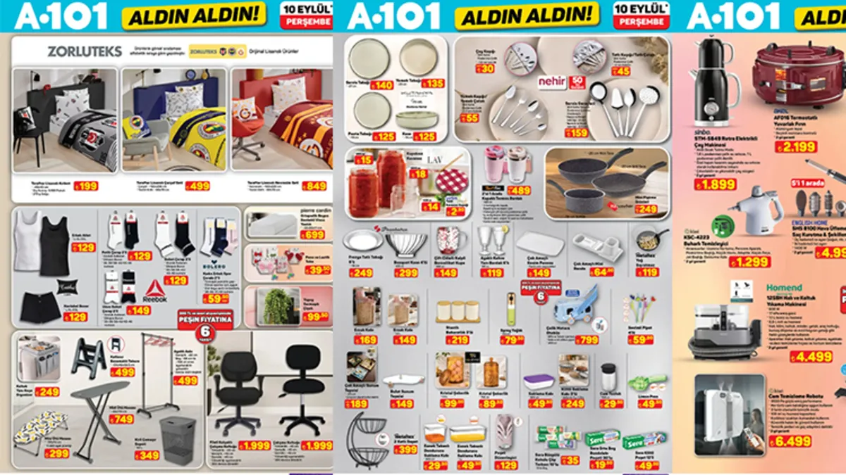 A101 AKTÜEL KATALOG 10 EYLÜL 2026 | Bu hafta A101’de neler var? Yuvarlak fırın, cam temizleme robotu...