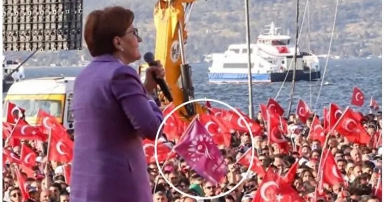 7’li koalisyonda gizli, saklı kalmadı! Meral Akşener konuşurken HDP bayrağı sallandı